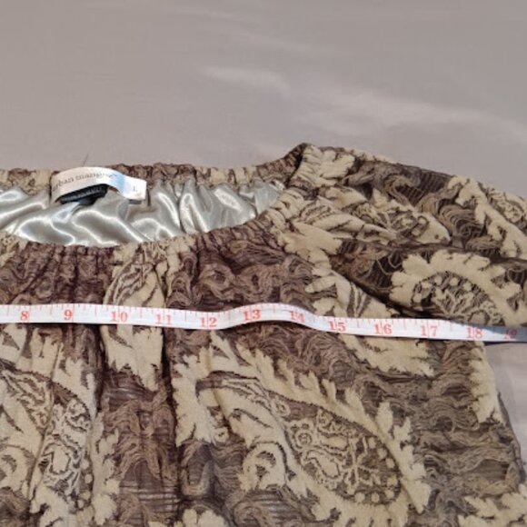 Urban Mangoz Women's LG Dress Natural Green Paisley Retro Bell Sleeve Bohemian - Picture 9 of 11